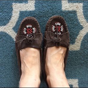 Rampage beaded leather moccasins
